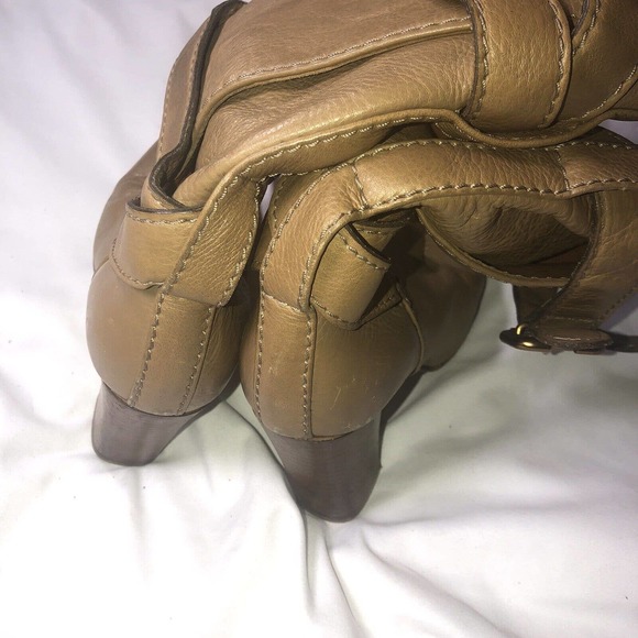 CHLOE Mid-Calf Leather Paddington Prince Strap Buckle Tan Boots Size 36.5 US 5.5 - Picture 5 of 9